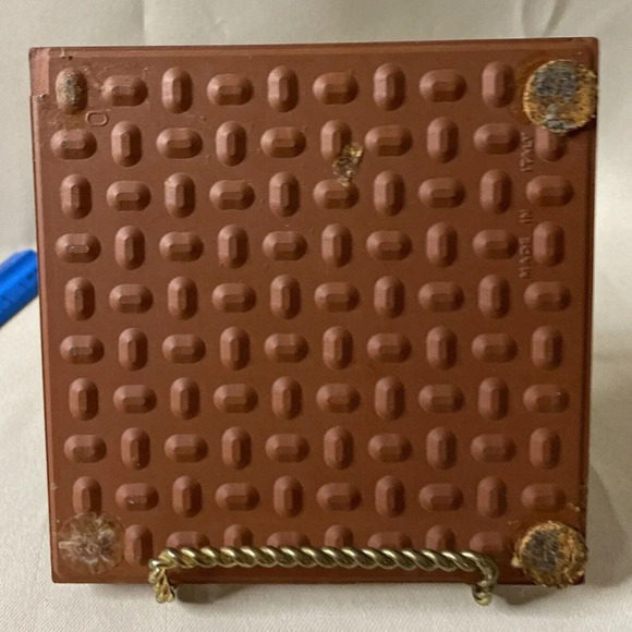 White Dove Bird Red Clay‎ Blue Tile Trivet  Made In Italy 6 Inch - Picture 2 of 4